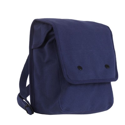 Navy Blue Canvas Map Case Shoulder Bag