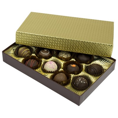 Gold Diamond Foil Collection Candy Box (8 1/8"x5 1/4"x2 3/16")