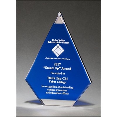 Flame Series Blue Acrylic Award w/Silver Mirror Accent (4.25"x 7.875")