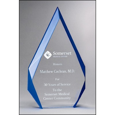 Flame Series Clear Acrylic Award w/Blue Accented Bevels (5.25"x 8.875")