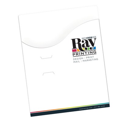 Large Pocket Page Folder with Wavy Pocket (9"x11 1/2") Printed Full Color 4/0