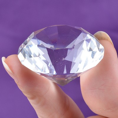 2" Diameter Optical Crystal Diamond Paperweight w/Gift Box