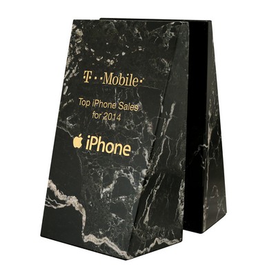 Black Zebra Tapered Professional Marble Book Ends