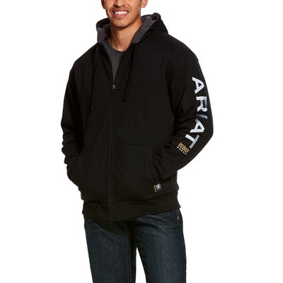 Rebar® Black/Gray All-Weather Full Zip Hoodie