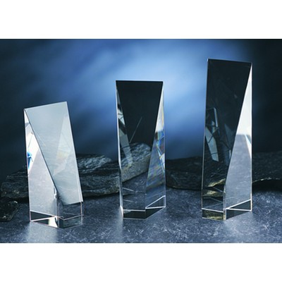 Trapezoid Tower optical crystal award/trophy 6"H