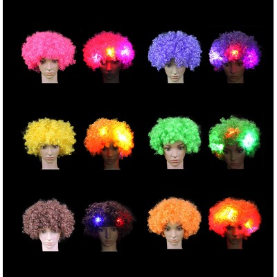 LED Flashing Short Curly Hair Cosplay Wig