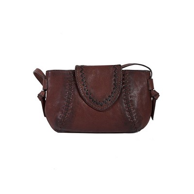 Kalahari Leather Handbag w/Whip Stitching