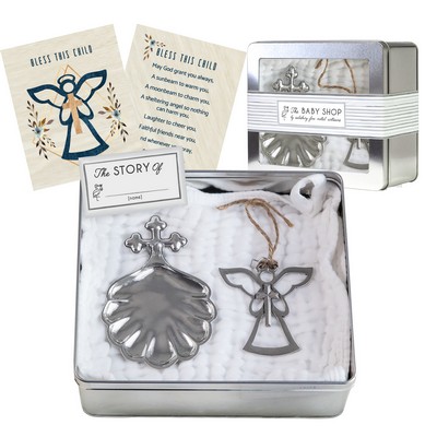 Angel Ornament & Baptismal Shell Gift Set