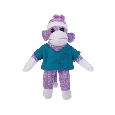 Purple Sock Monkey in Scrub Shirt