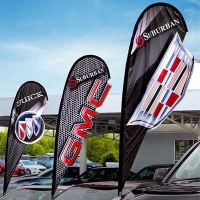 3D Custom Double Sided Teardrop Flag (9.8' x 2.25')