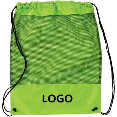 Mesh Promotional Drawstring Backpack - Cinch Up