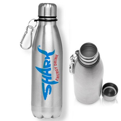 26 Oz Stainless Steel Sports Water Bottle w/ Carabiner Hook