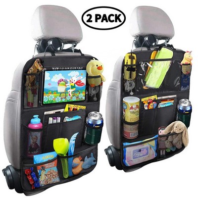 2Pack Car Backseat Organizer with Touch Screen Tablet Holder Car Back Seat Protectors Covers