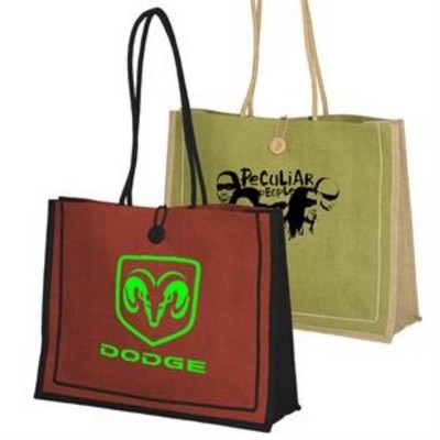 Convention Jute Tote Bag w/ Long Handles 18" X 14" X 5.5"