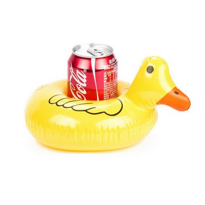 Yellow Duck Inflatable Coaster Swimming Pool Floating Cup Holder