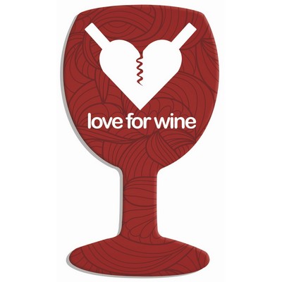 1.6" x 2.7" Gloss White Unisub Aluminum Sublimatable Wine Glass Magnet