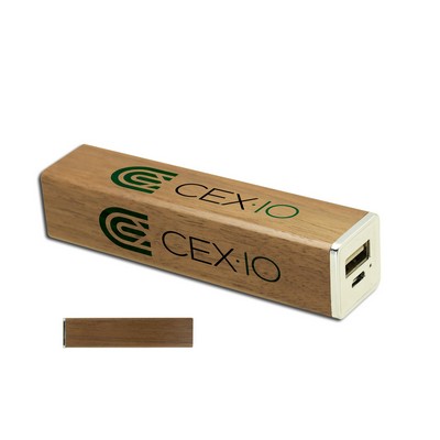 2600mAh Recycled Wood Power Bank Portable Charger