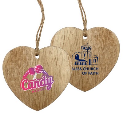 3" Wood Ornament - Heart