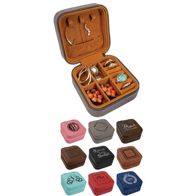 Leatherette Travel Jewelry Box Laser Engraved