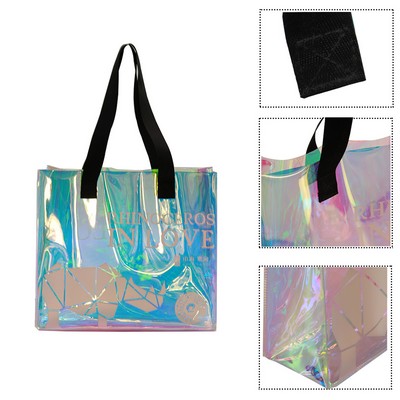 Holographic Laser Iridescent Pvc Shoulder Tote Bag