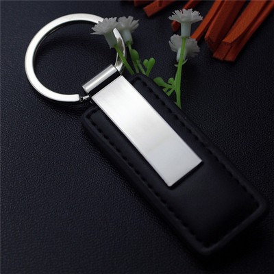 Premium Leather Keychain w/Zinc Alloy Key Ring