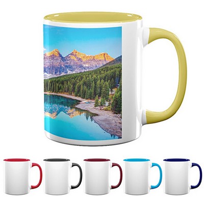 11oz Full Color Colored Handle Mug