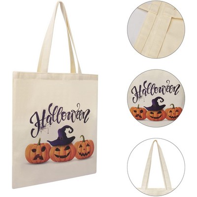 Halloween Pattern Reusable Canvas Tote Bag