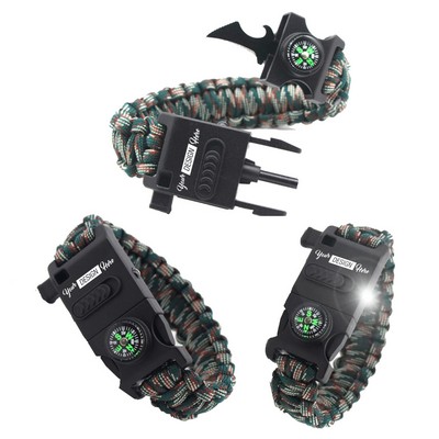 SOS LED Light Emergency Paracord Bracelet With Whistle Knife