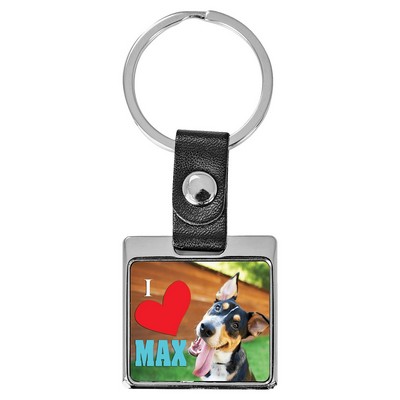 3.75" x 1.4" Square Sublimatable Keychain with White Insert