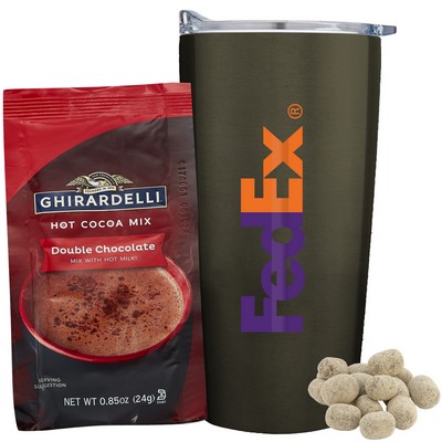 Promo Revolution - 20 Oz. Vacuum Sealed Straight Tumbler Gift Set w/Hot Cocoa & S'mores Bites