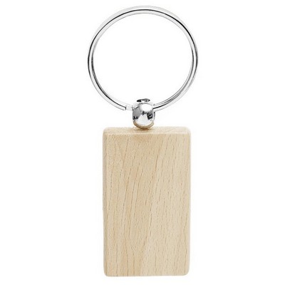 Rectangle Wood Keychain