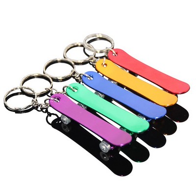 Skateboard Bottle Opener Keychain