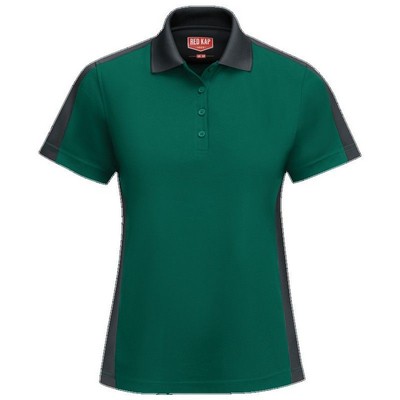 Red Kap™ Women's Performance Knit® Two-Tone Polo - Hunter Green/Charcoal Gray