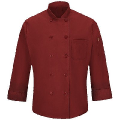 Red Kap™ Men's Long Sleeve Chef Coat w/OilBlok & MIMIX™ - Ten Button - Fireball Red