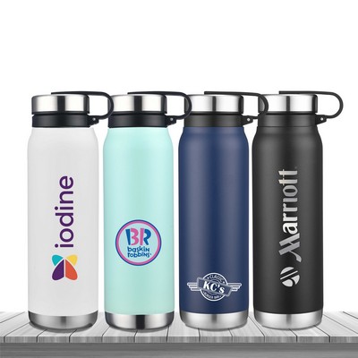 KAI – 20 OZ WATER BOTTLE WITH REMOVEABLE STAINLESS STEEL LID. 18/8 Stainless Steel