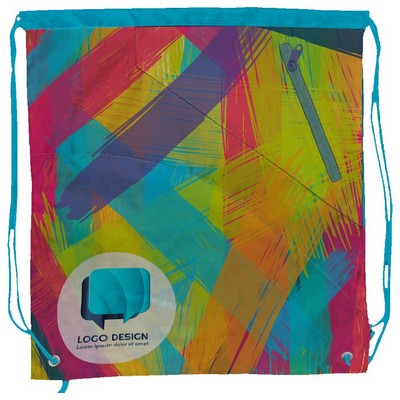 Sublimation Standard Polyester Drawstring Bag w/ Circular Base