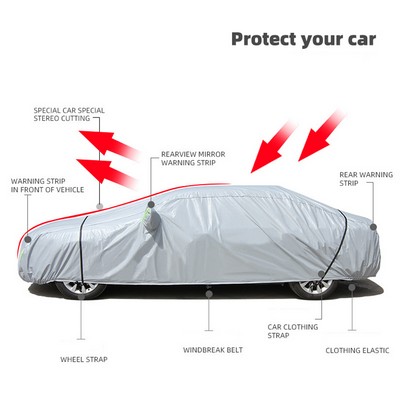 PEVA Size #2M Silver Weatherproof Car Cover