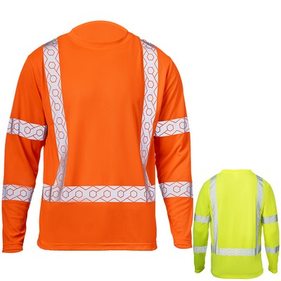 Hi Viz 3.8 Oz. Polyester Class 3 Segmented Tape Safety T-Shirt