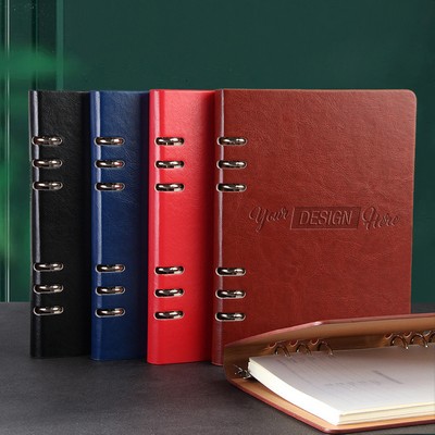 Refillable A5 PU Leather Spiral Notebook