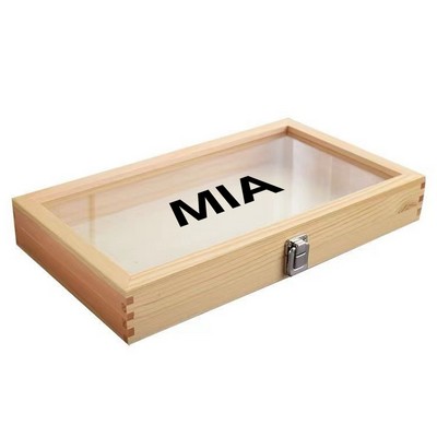 Wooden Storage Box with Clear Lid