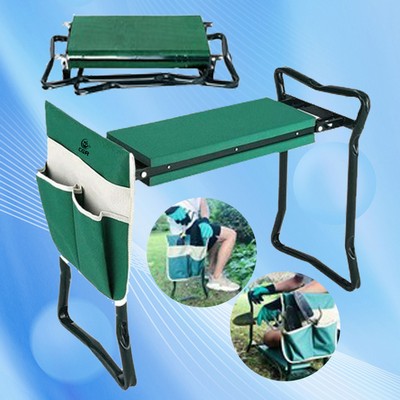 Folding Garden Kneeler Bench with Tool Holder