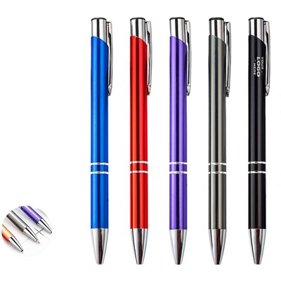 Push Action Aluminum Barrel Ballpoint Pen