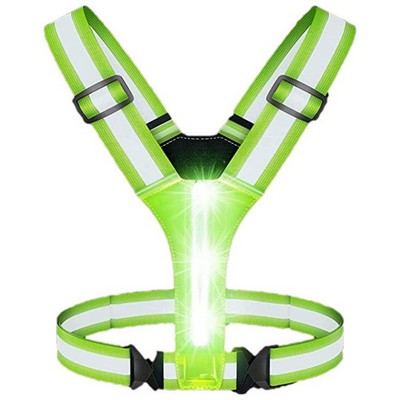 Hi Viz LED Adjustable Reflective Tape Safety Running Cross Belt