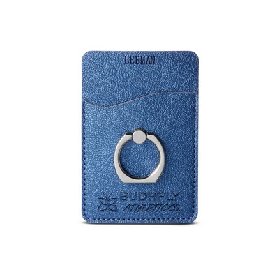 Leeman™ Shimmer Card Holder with Metal Ring Phone Stand