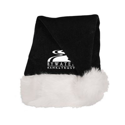 Black Santa Hat with a custom 1-color screen print