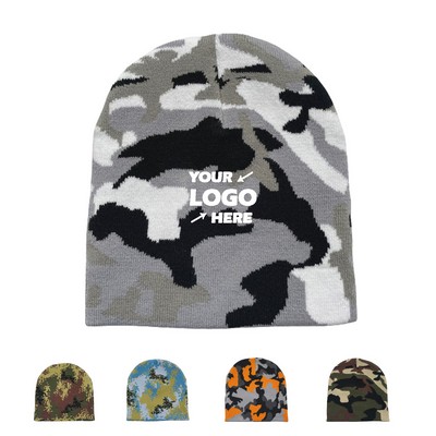 Camouflage Pattern Knit Beanie