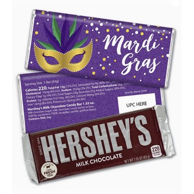 Mardi Gras Wrapped Hershey's Bar