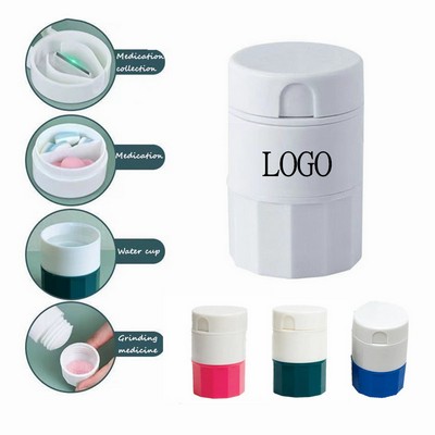 Cylindrical Plastic Pill Case Box w/Blade