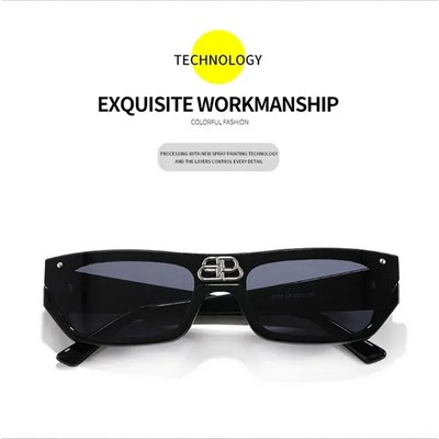 One-Piece Half-Frame Plastic Sunglasses