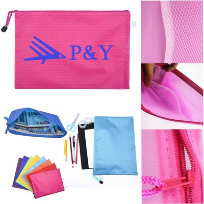 PVC Waterproof Zippered Pencil Pouch